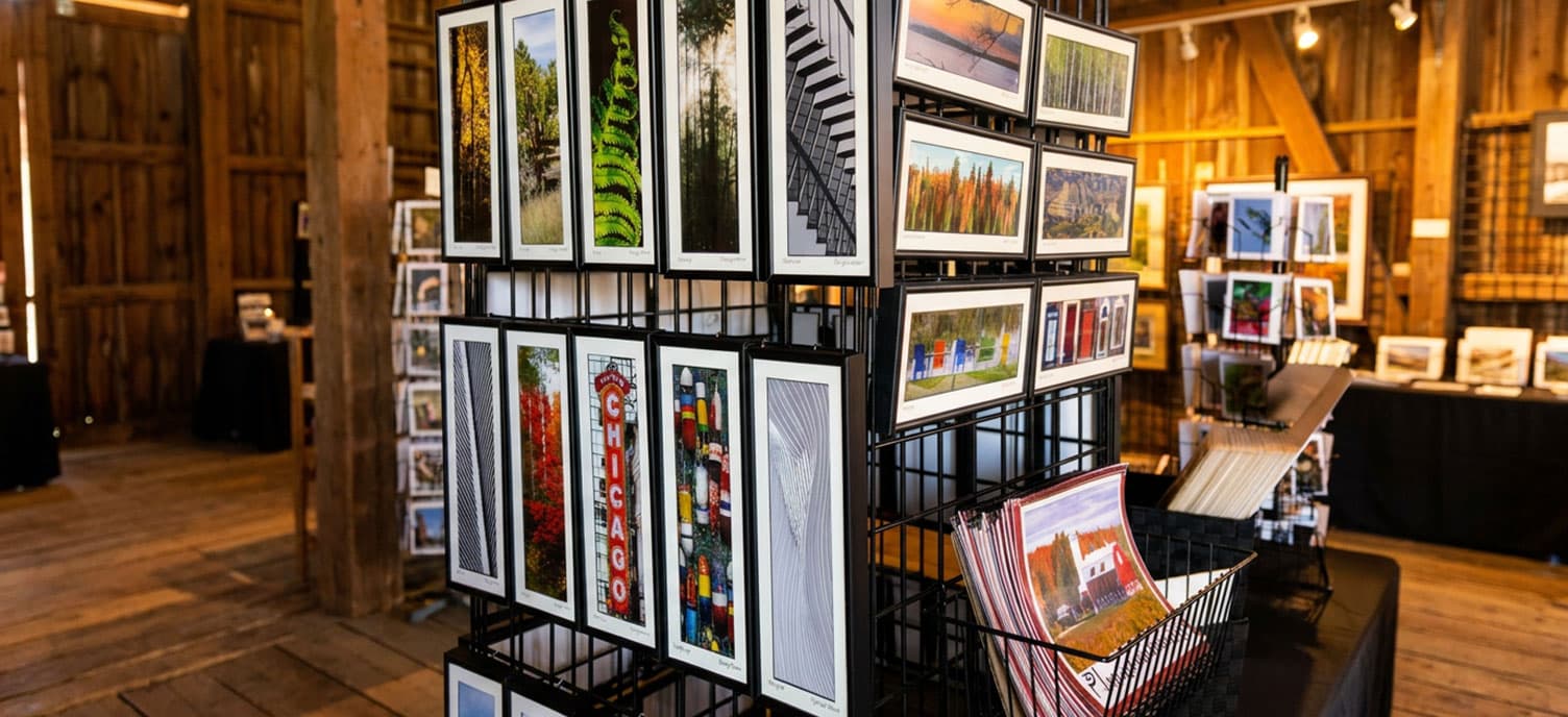 Fine art photography skinnies by Nancy Pierce, displayed as a series of narrow vertical prints